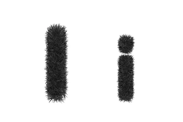 Lettere in erba nera, maiuscole e minuscole — Foto Stock