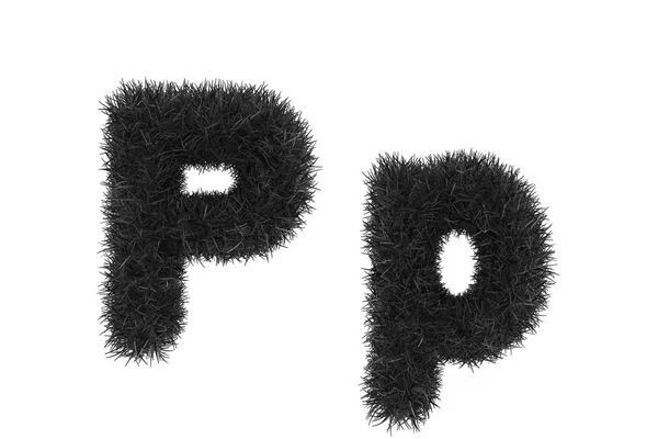Fekete grass betűk, felső- és kisbetűket — Stock Fotó