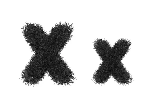Lettere in erba nera, maiuscole e minuscole — Foto Stock