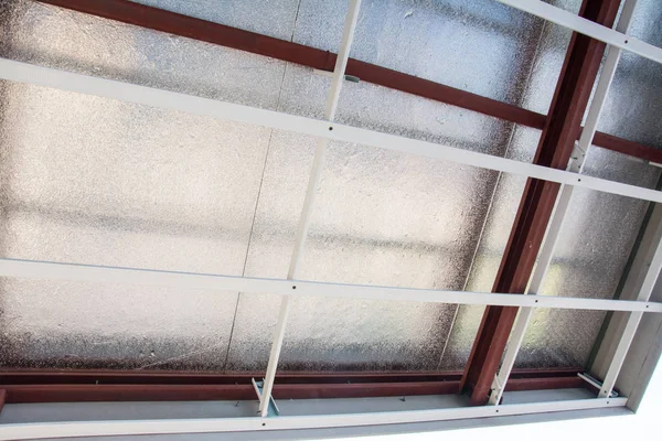 Suspended ceiling structure in construction site — Stock Photo, Image