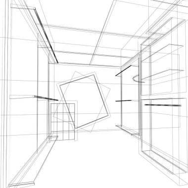 iç Shop, 3d render tasarım kroki 