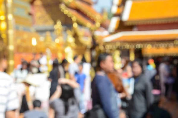 Blurred motion of people walking around  temple, Chiang Mai Thailand — Stock Photo, Image