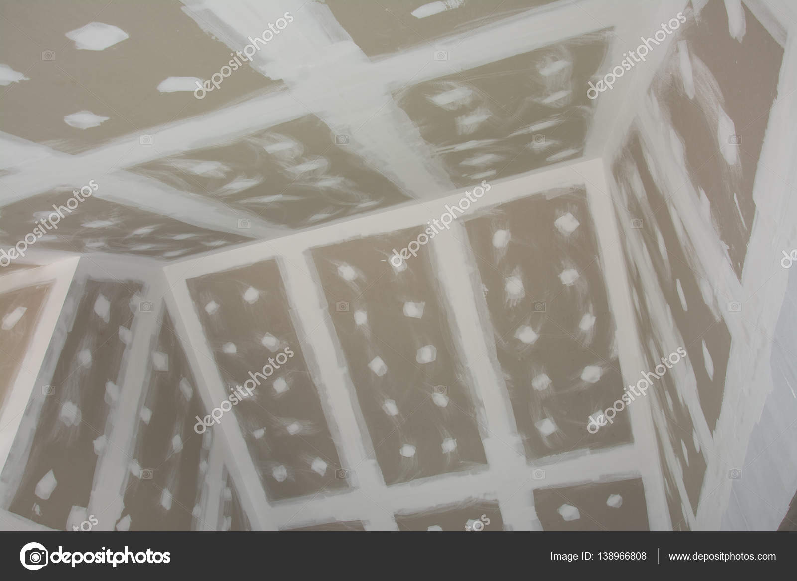 Gypsum Board Ceiling Of House At Construction Site Stock Photo Gypsum Board Ceiling Of House At Construction Site Stock Photo