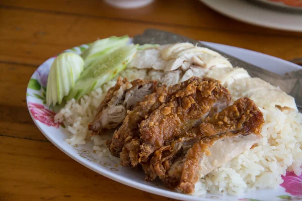 Hainanese kuře rýže v Thajsku — Stock fotografie
