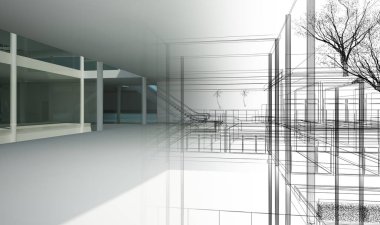 dahili salonun tasarımı, 3D görüntüleme
