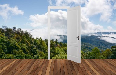 Açılış kapının arkasında, 3d manzara