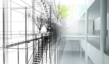 dahili salonun tasarımı, 3D görüntüleme