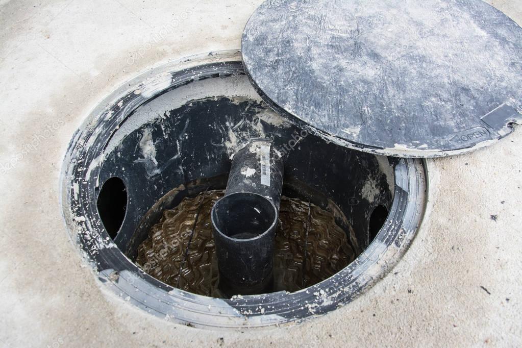 in side of waste treatment tank or septic tank installation  in 