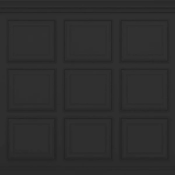 Pared negra clásica, 3d renderizado — Foto de Stock