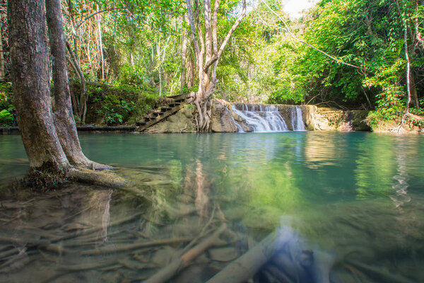 Huaymaekamin Waterfall in  Kanchanaburi Province, Thailand