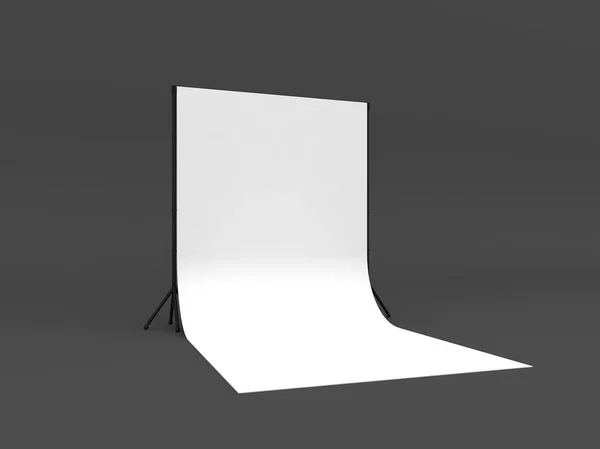 Pantalla blanca un aislado sobre fondo gris, 3d renderizado — Foto de Stock