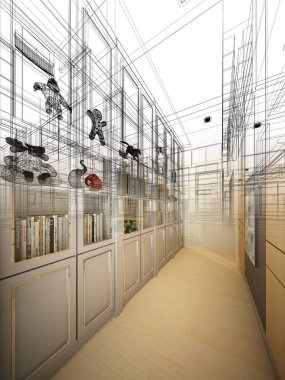 iç tasarımını soyut kroki