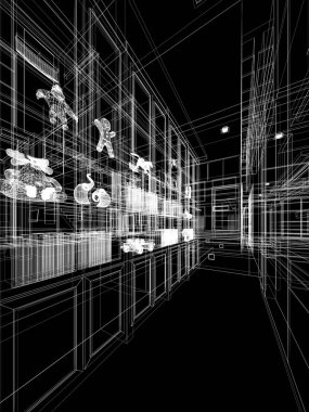 iç tasarımını soyut kroki