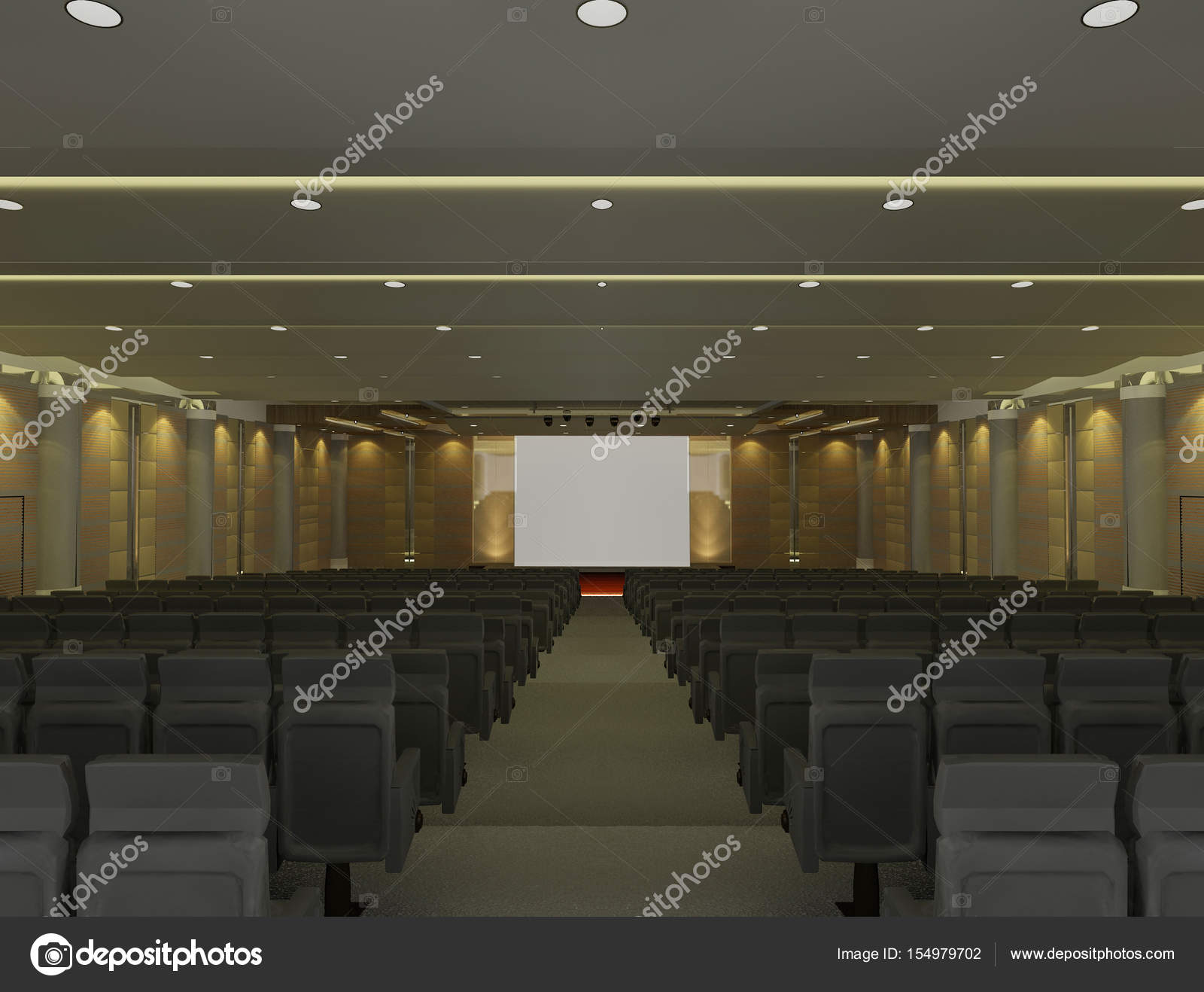 Skizze Design Der Innenausstattung Auditorium 3d Render
