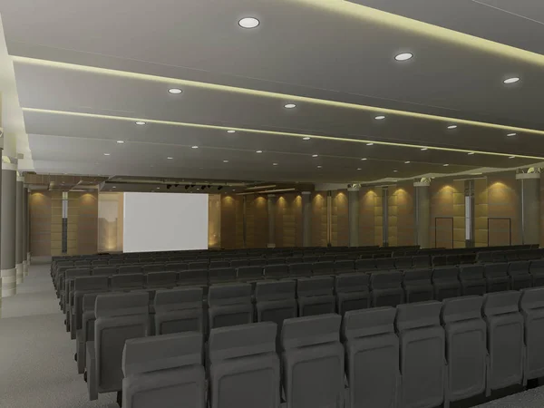 Skiss design av interiör auditorium, 3d render — Stockfoto