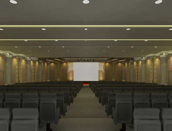 Schets ontwerp van interieur auditorium, 3d render — Stockfoto