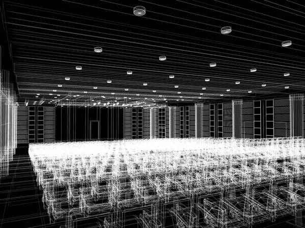 Sketch design of interior auditorium  ,3d  render — Stock Photo, Image