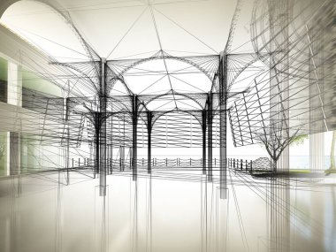 dahili salonun tasarımı, 3D görüntüleme