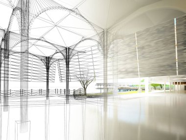 dahili salonun tasarımı, 3D görüntüleme