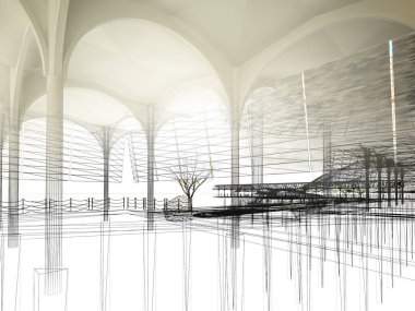 dahili salonun tasarımı, 3D görüntüleme