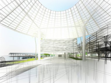 dahili salonun tasarımı, 3D görüntüleme