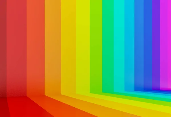 Abstracto colorido arco iris perspectiva fondo, 3d — Foto de Stock