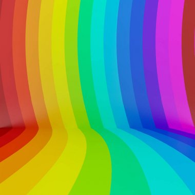 renkli gökkuşağı perspektif arka plan, 3d