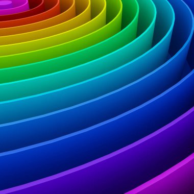 renkli gökkuşağı perspektif arka plan, 3d