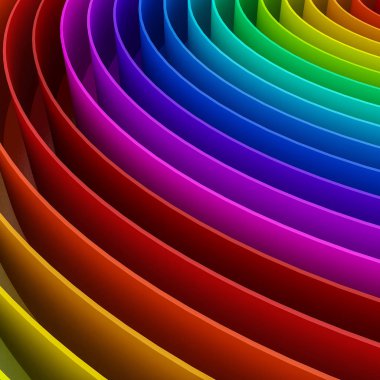 renkli gökkuşağı perspektif arka plan, 3d