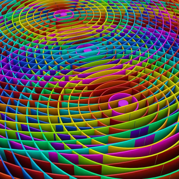 Kleurrijke regenboog perspectief achtergrond, 3d abstract — Stockfoto