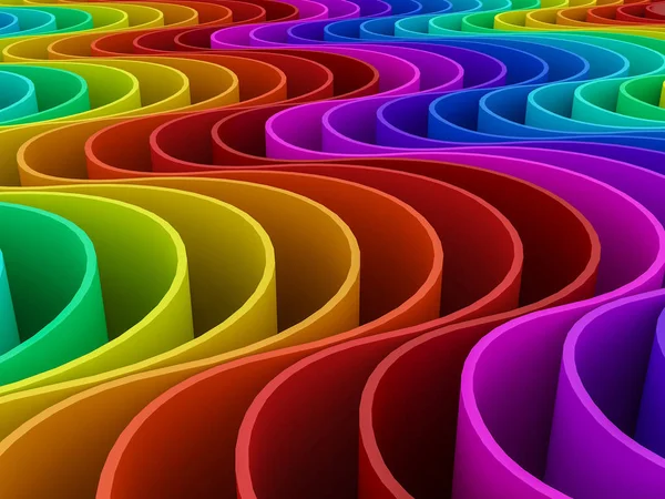 Abstrakte bunte Kurve Regenbogen Hintergrund, 3d — Stockfoto