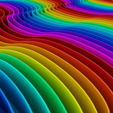 abstract colorful of curve rainbow  background,3d clipart