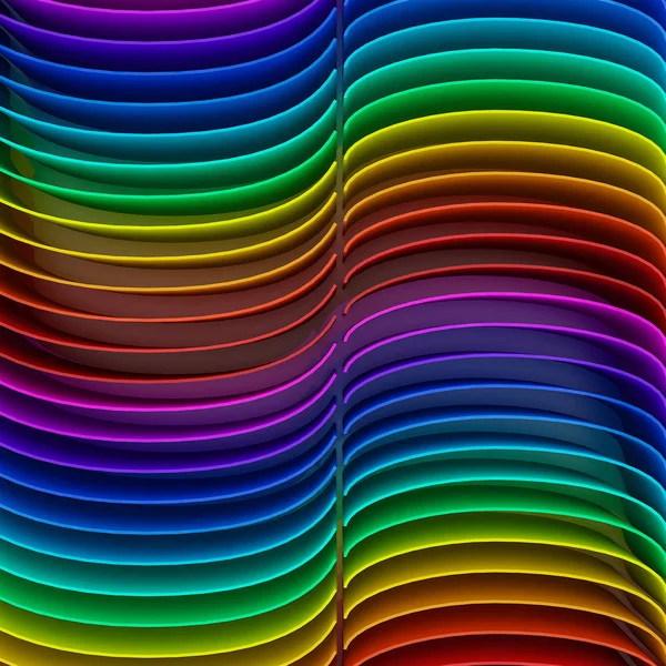 Abstract colorful of curve rainbow background, 3d — стоковое фото