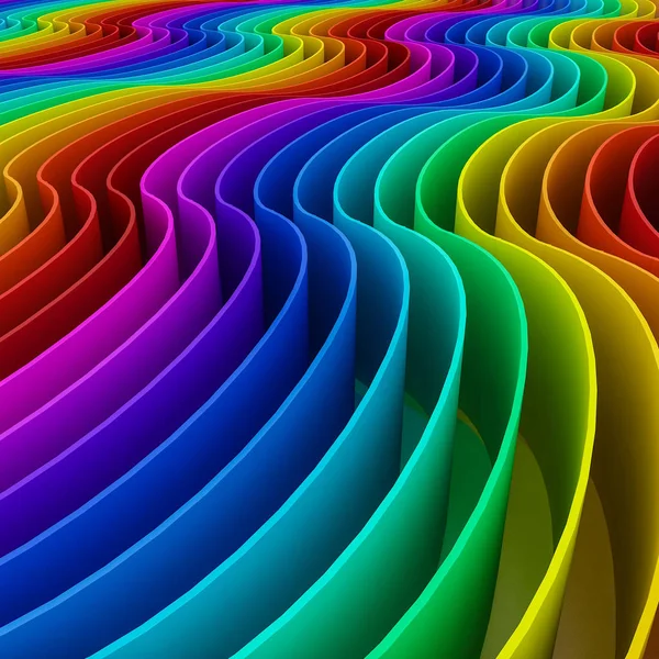Абстрактний барвистий фон з кривої веселки, 3d — стокове фото