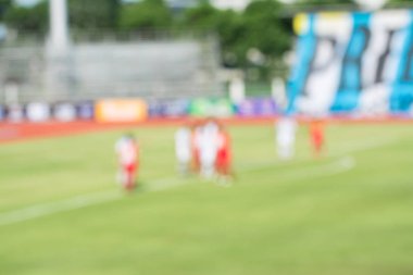 Bir futbol sahası, kullanım için arka plan bulanık görüntü.