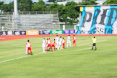 Bir futbol sahası, kullanım için arka plan bulanık görüntü.
