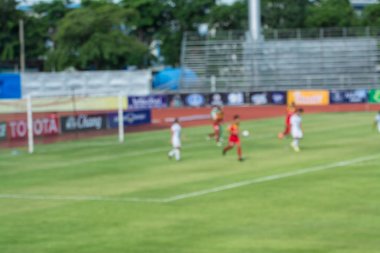 Bir futbol sahası, kullanım için arka plan bulanık görüntü.
