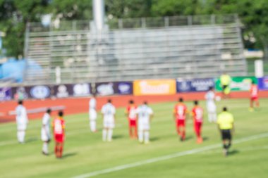 Bir futbol sahası, kullanım için arka plan bulanık görüntü.