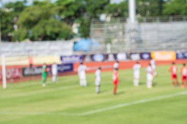 Bir futbol sahası, kullanım için arka plan bulanık görüntü.