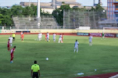 Bir futbol sahası, kullanım için arka plan bulanık görüntü.