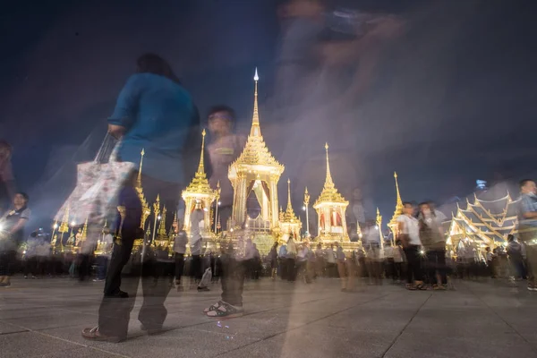 Utställning på royal kremering ceremoni, Sanam Luang ceremoniella Gr — Stockfoto