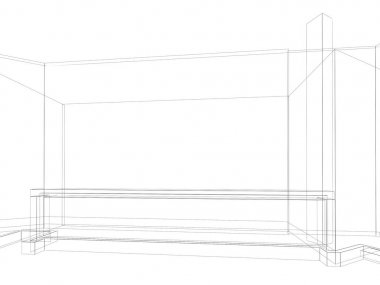 Kroki tasarlamak sayaç Bar, 3dwire çerçeve