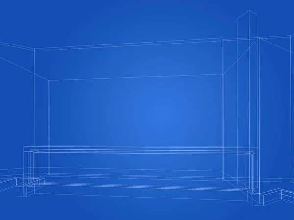 Szkic projekt licznik bar, rama 3dwire — Zdjęcie stockowe