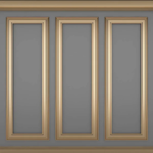 Decoração parede glay clássico, renderização 3d — Fotografia de Stock