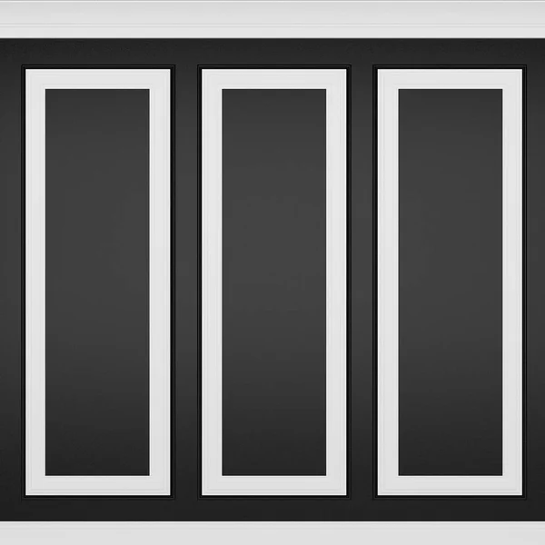 장식 클래식 블랙 벽, 3d 렌더링 — 스톡 사진