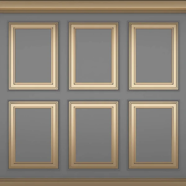 Decoração parede glay clássico, renderização 3d — Fotografia de Stock