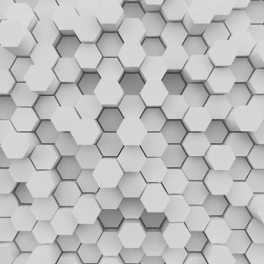 Altıgen arkaplanının 3d görüntülenmesi