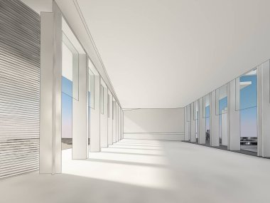 dahili salonun tasarımı, 3D görüntüleme