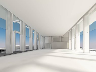 dahili salonun tasarımı, 3D görüntüleme