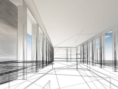 dahili salonun tasarımı, 3D görüntüleme